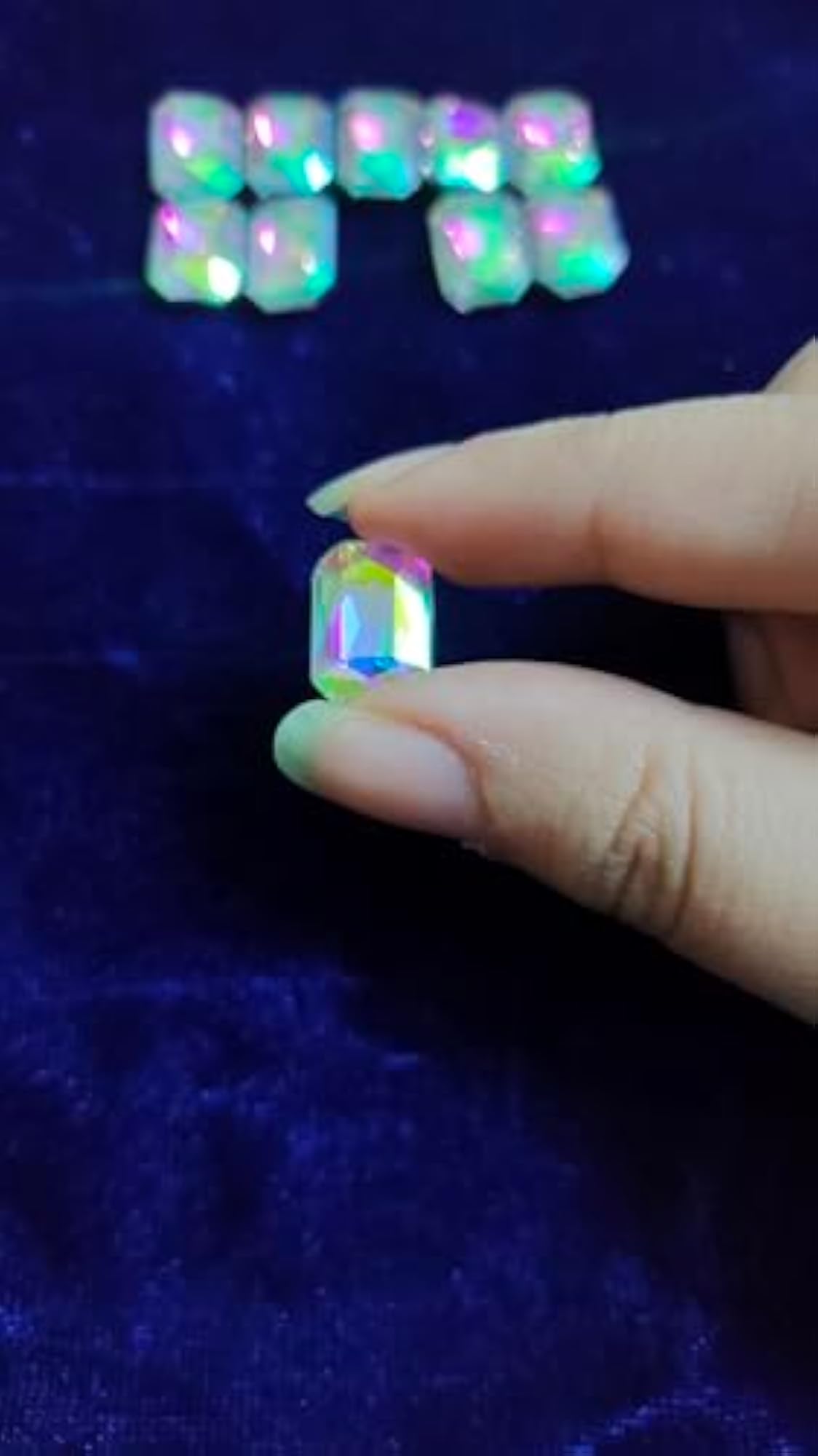10pc Multicolor Crystal Hair Clips Set for Women